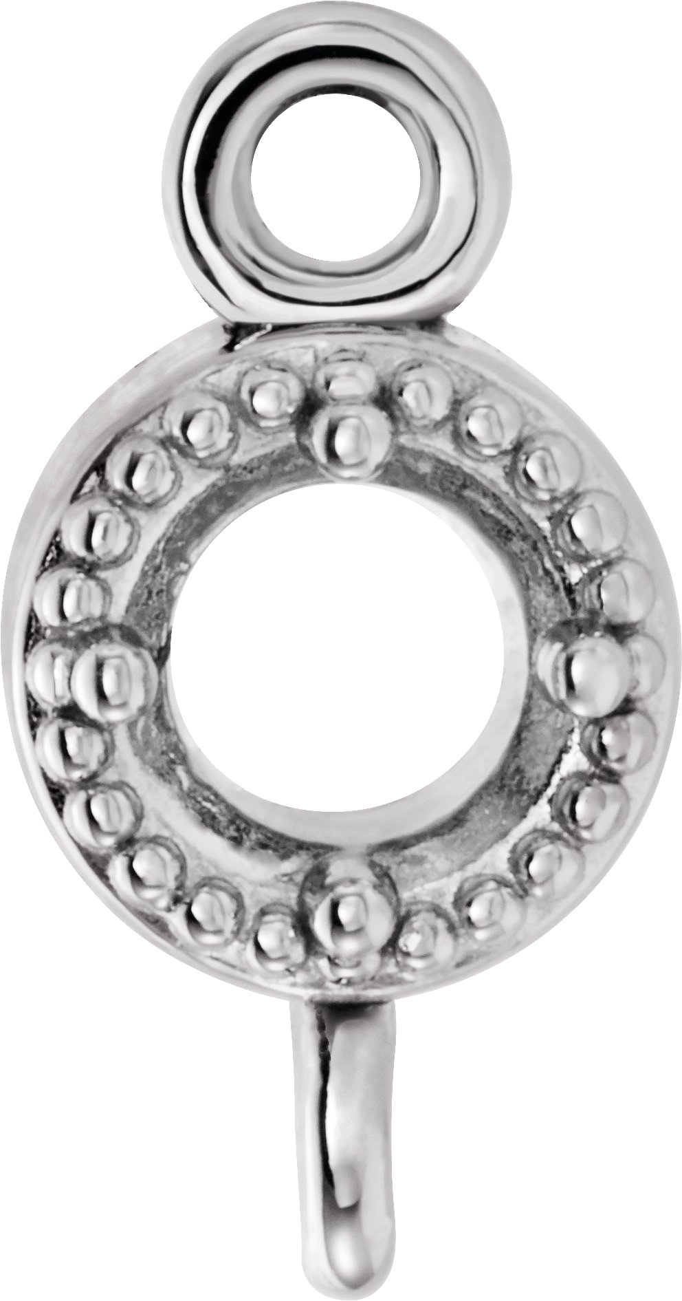 29623 / Unset / Sterling Silver / 2.5 Mm / Semi-Polished / .06 Ct Micro Bezel Link With Milgrain Border