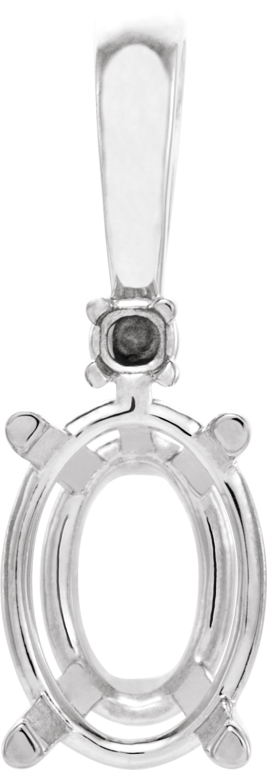 Oval 4-Prong Accented Cabochon Pendant