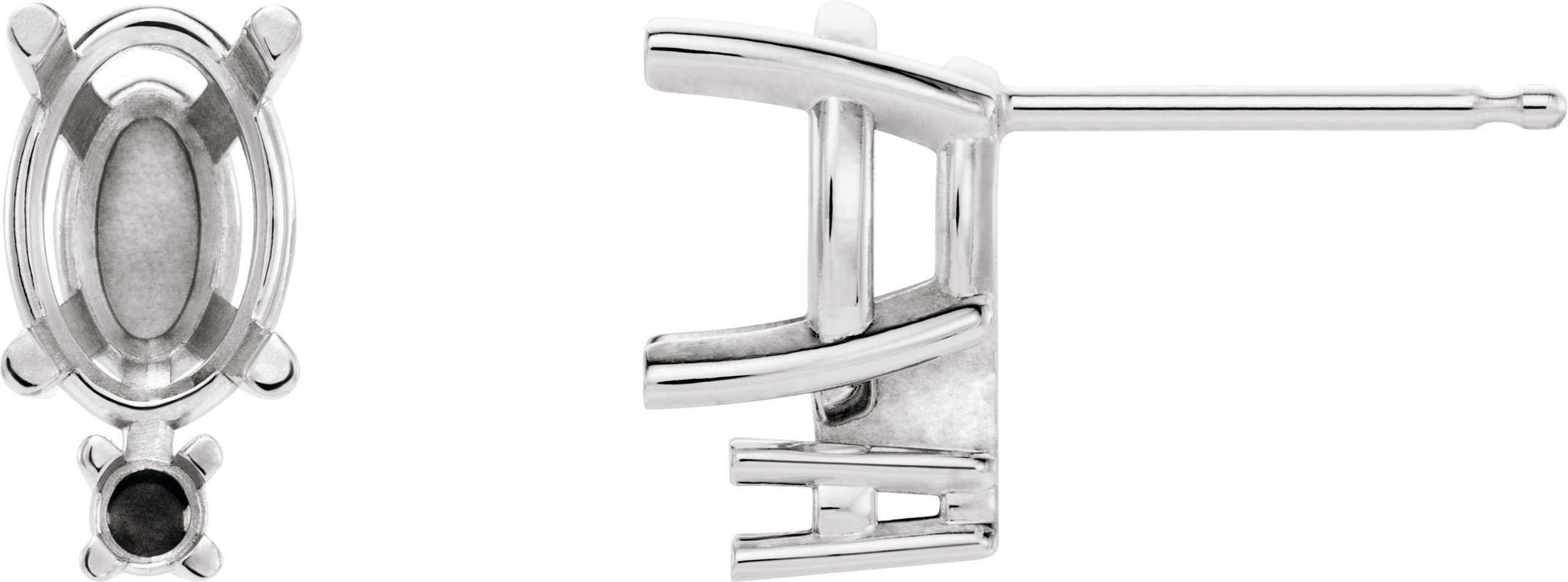 Oval 4-Prong Accented Drop Earrings