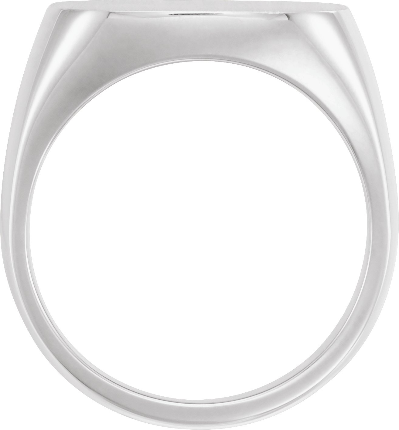 Sterling Silver Signet Ring, Square Brush Top - Polished