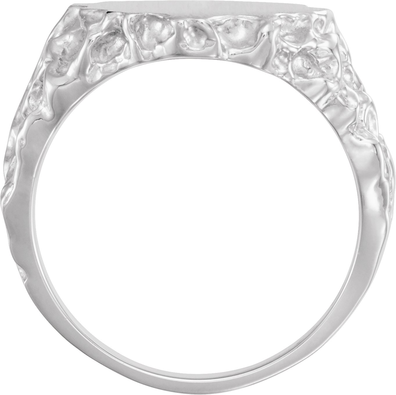 Alternative view of Oval Nugget Signet Ring