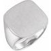 Sterling Silver 20 mm Square Signet Ring with Brush Finished Top