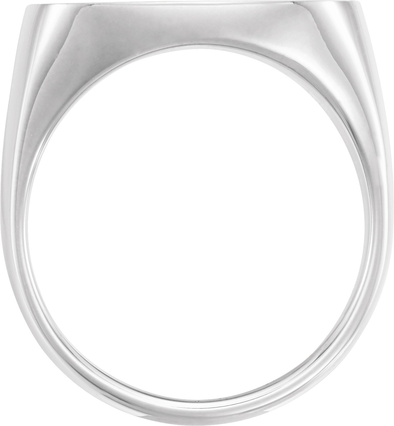Sterling Silver Signet Ring, Square Brush Top - Polished – Marke