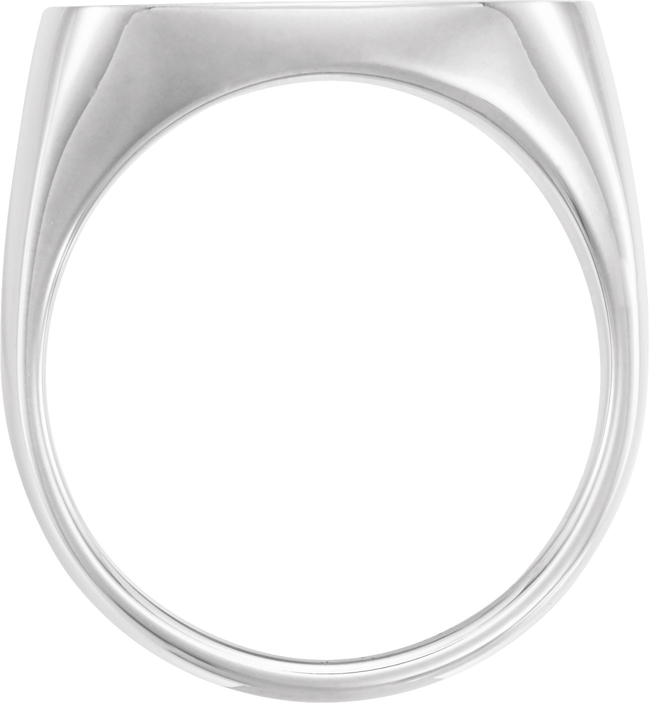 Sterling Silver Signet Ring, Square Brush Top - Polished