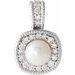 Platinum Cultured White Freshwater Pearl & 1/4 CTW Natural Diamond Pendant