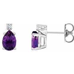 29594 / Unset / Sterling Silver / 5 X 3 Mm / Each / Semi-Polished / 4 Prong Pear Shape Accented Basket Earring