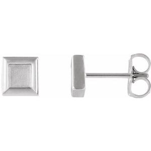 Sterling Silver 5.4 mm Square Petite Earrings