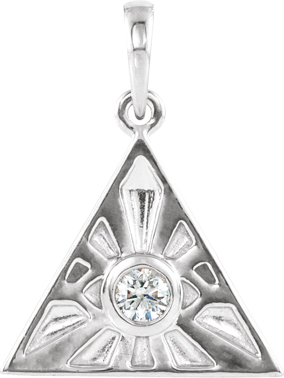 14K White .10 CTW Diamond Eye of Providence Pendant Ref. 13201832