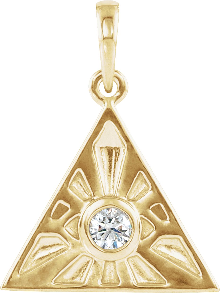 14K Yellow .10 CTW Diamond Eye of Providence Pendant Ref. 13201833