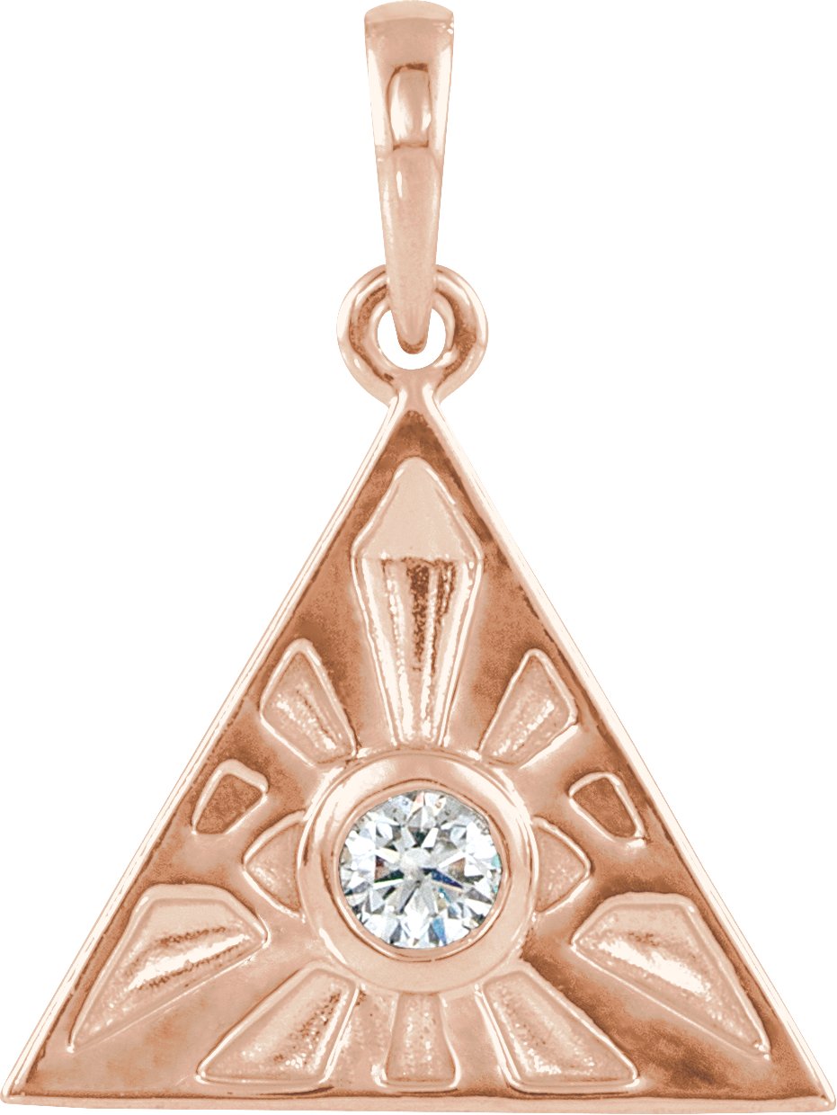 14K Rose .10 CTW Diamond Eye of Providence Pendant Ref. 13201834