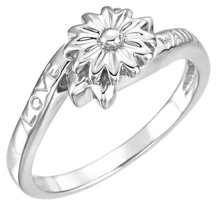 10K White Love Waits Chastity Ring