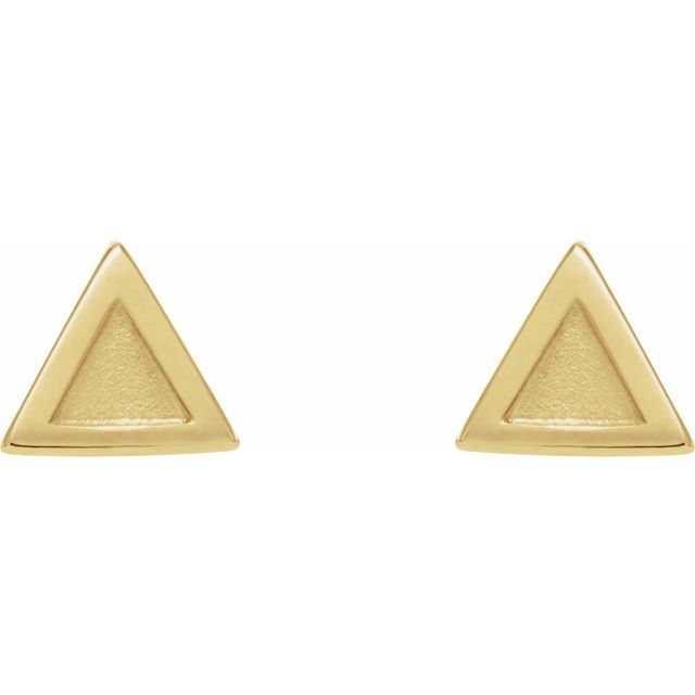 14K Yellow Petite Triangle Earrings  