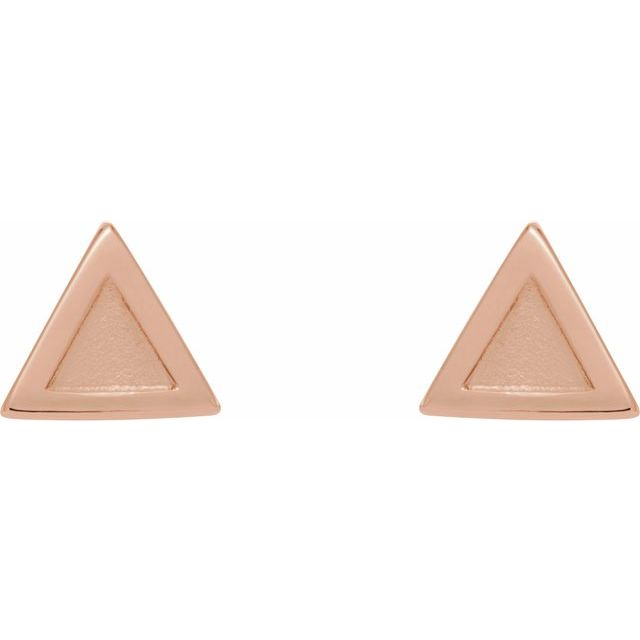 14K Rose Petite Triangle Earrings  