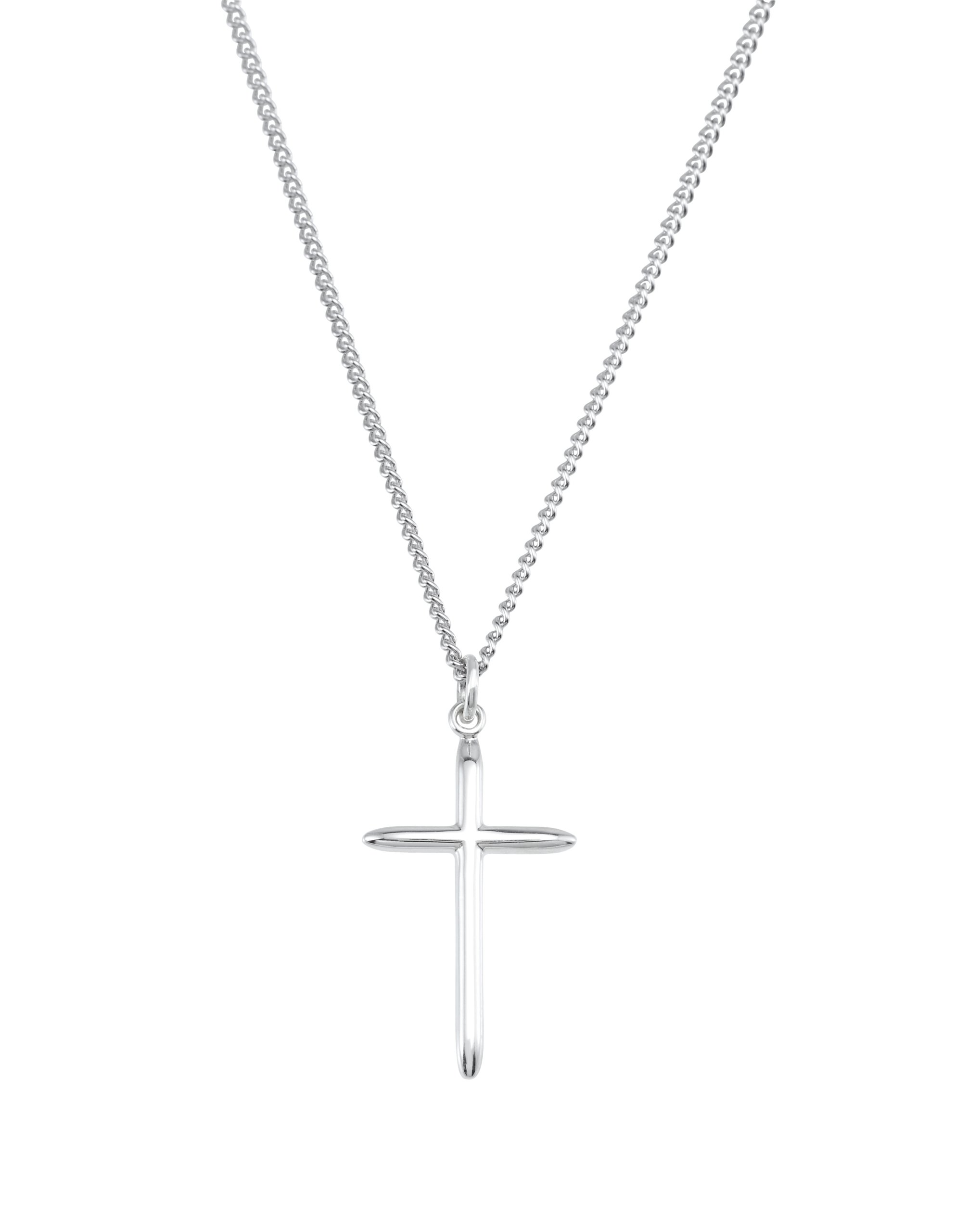 Sterling Silver Cross Pendant 25 x 15mm with 18 inch Chain Ref 735886