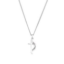 Sterling Silver 19x10mm Methodist Cross 18 Necklace with Box 