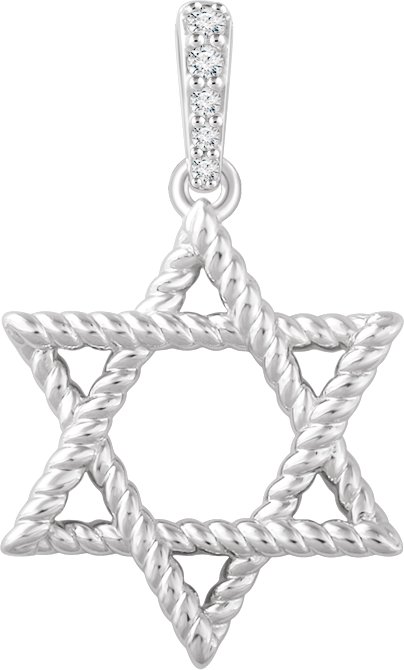 14K Rose Gold Diamond Star of David Necklace