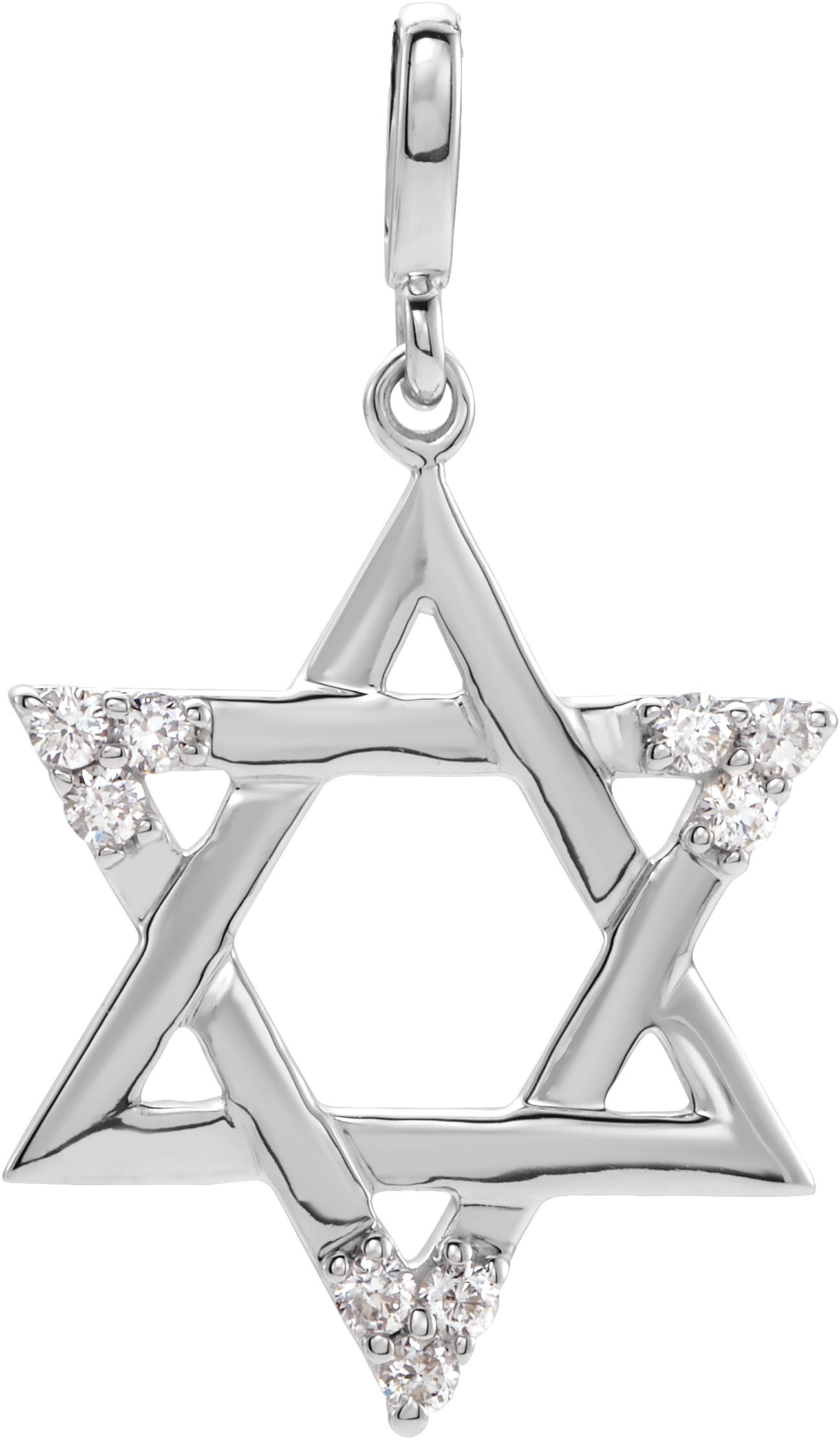 Sterling Silver 1/10 CTW Natural Diamond Star of David Pendant