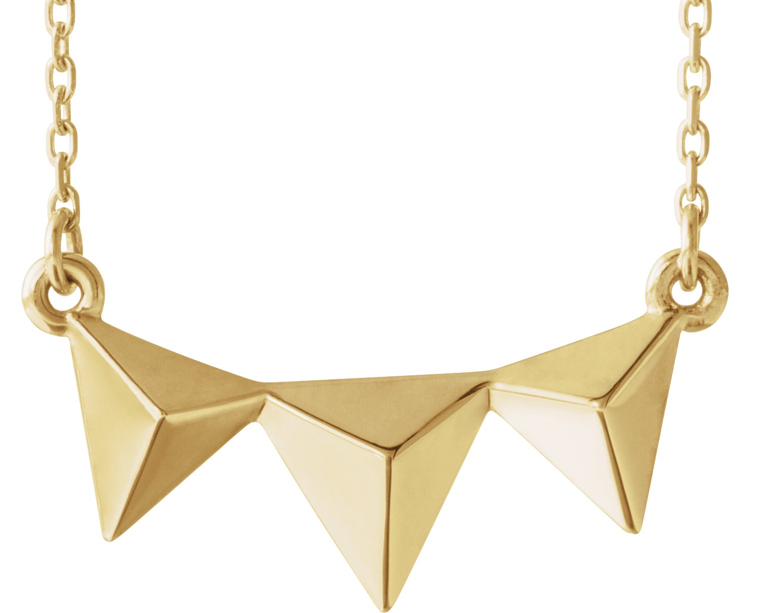 14K Yellow Pyramid 16-18" Necklace  