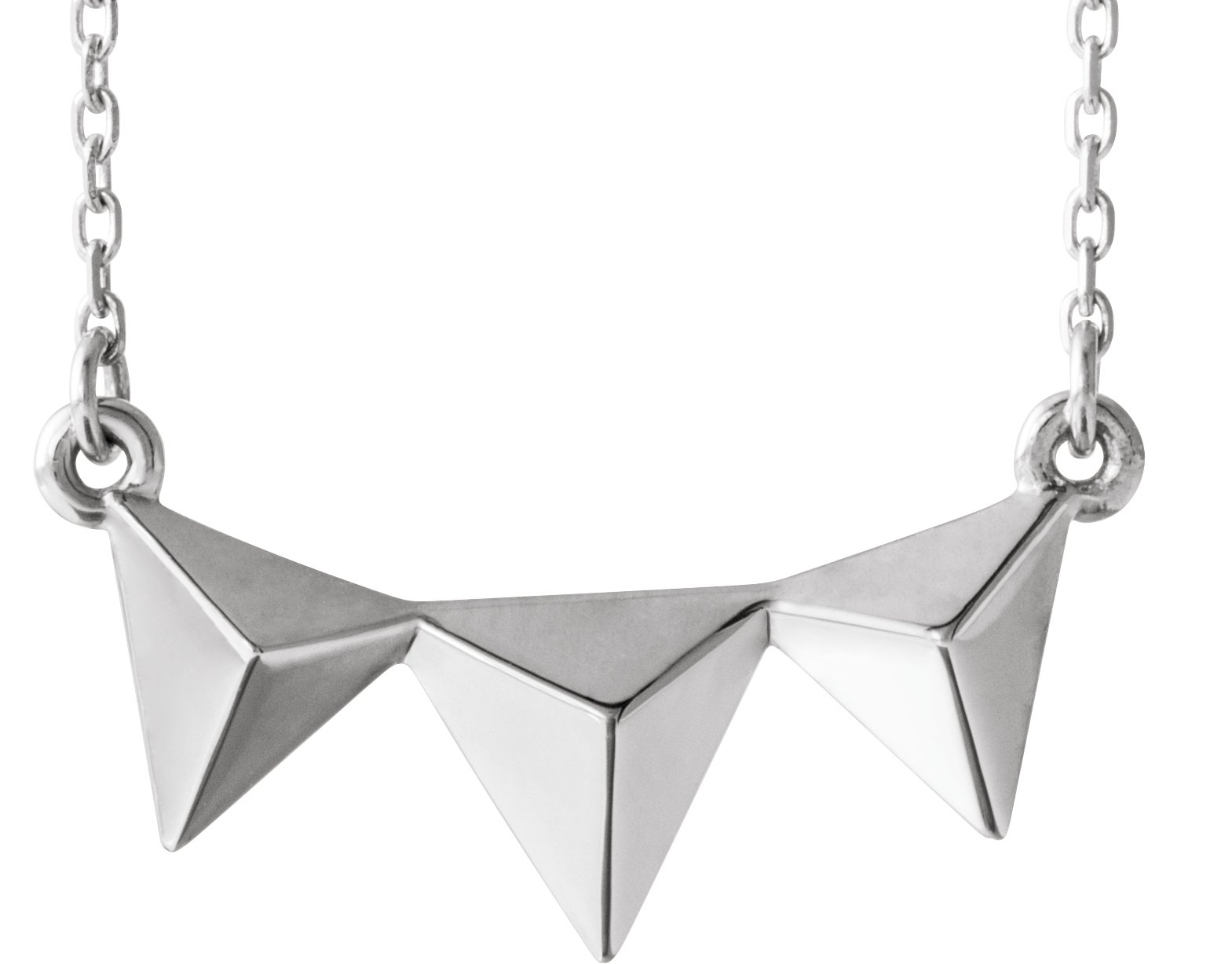 Sterling Silver Pyramid 16-18" Necklace  