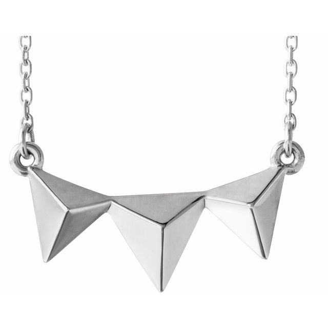 Sterling Silver Pyramid 16-18" Necklace  