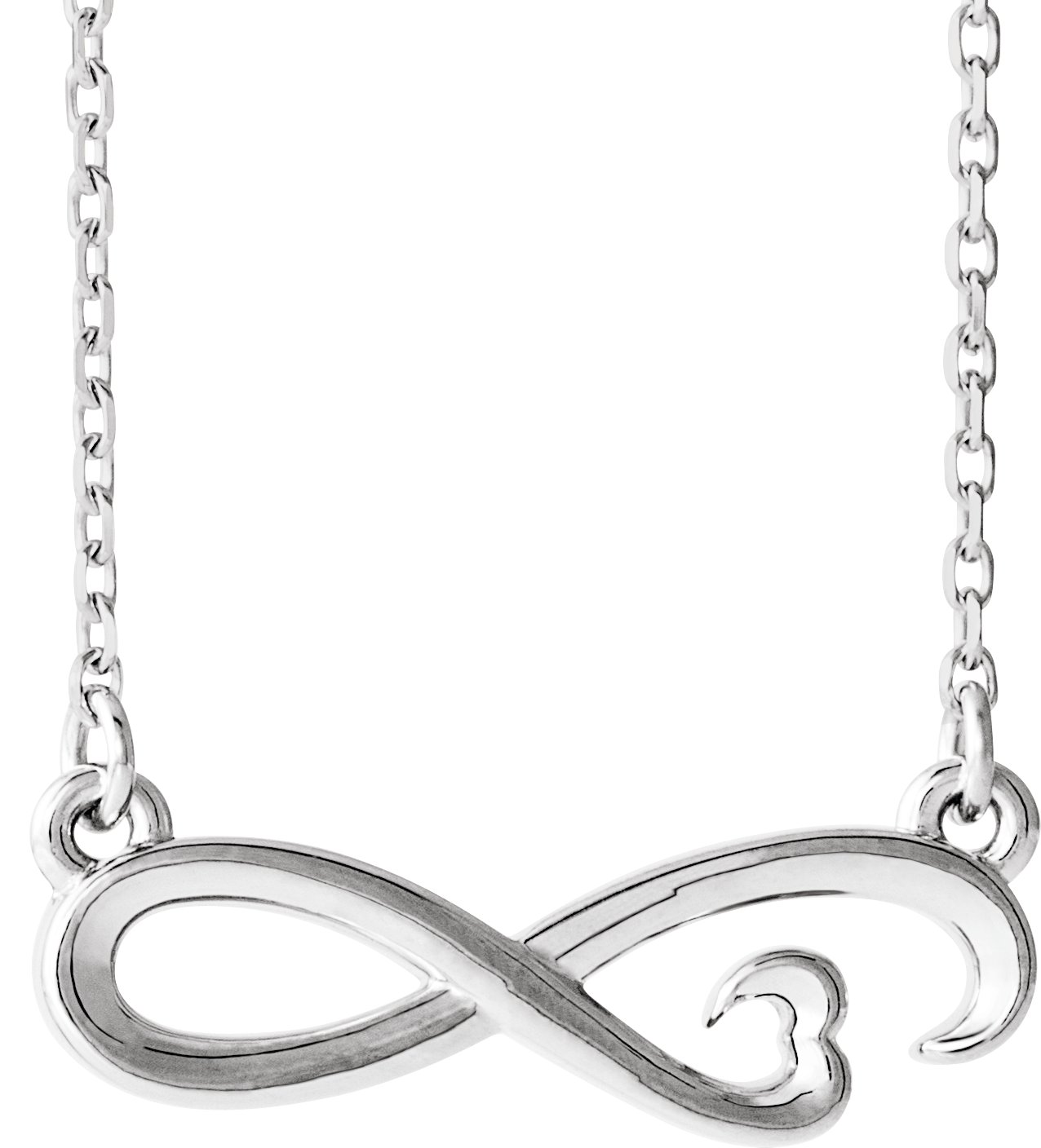 Sterling Silver Infinity-Inspired Heart 16-18" Necklace