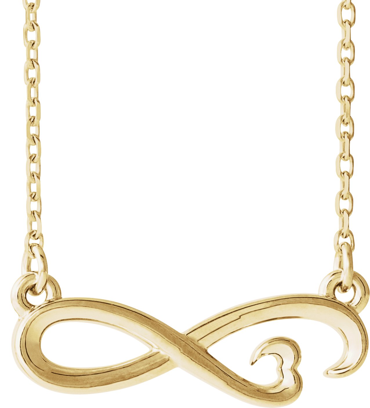 14K Yellow Infinity-Inspired Heart 16-18" Necklace