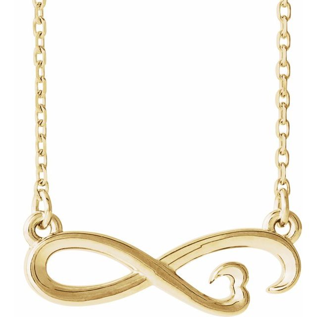 14K Yellow Infinity-Inspired Heart 16-18 Necklace