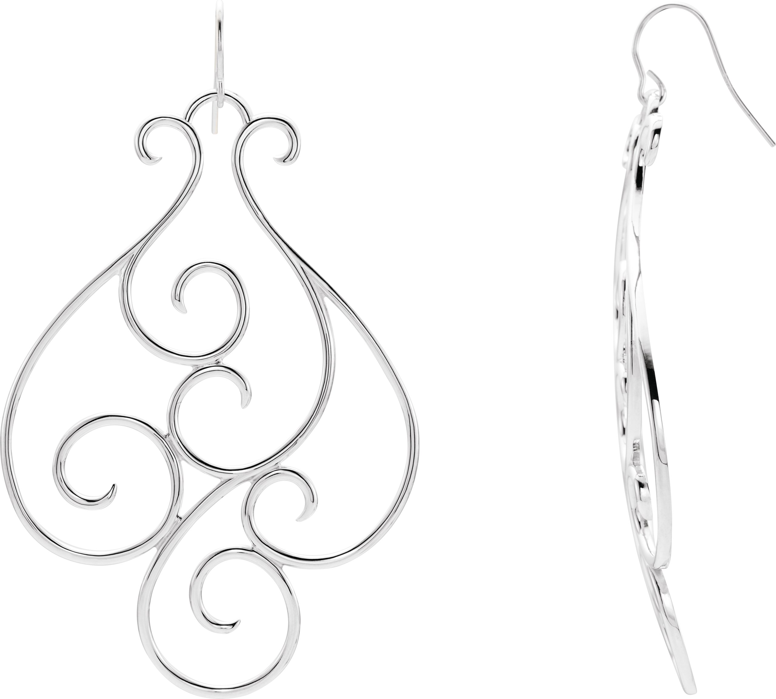 Sterling Silver Scroll Earring