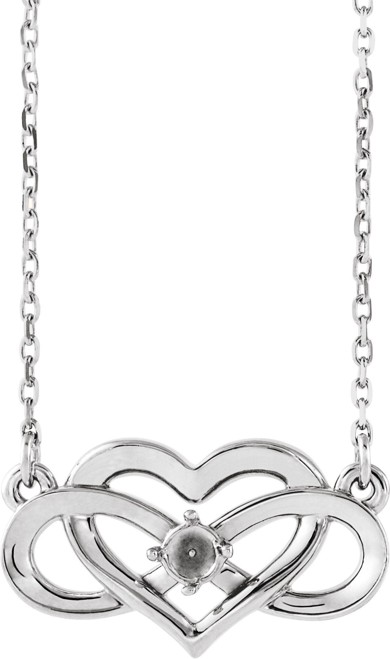 Accented Infinity-Inspired Heart Necklace or Center