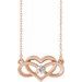 14K Rose 1/10 CTW Natural Diamond Infinity-Inspired Heart 16-18