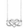 14K White .10 CTW Diamond Infinity Inspired Heart 16 18 inch Necklace Ref. 13201857