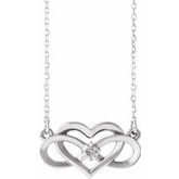 Accented Infinity-Inspired Heart Necklace or Center