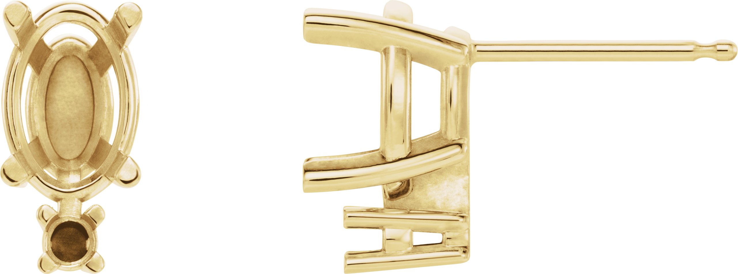 Oval 4-Prong Accented Drop Earrings