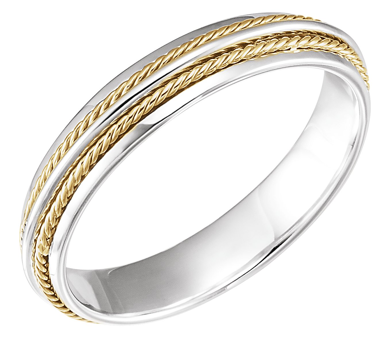 14K Yellow & White 4.5 mm Rope Band  Size 12