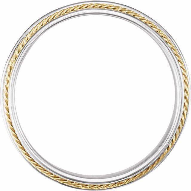 14K Yellow & White 4.5 mm Rope Band  Size 10.5