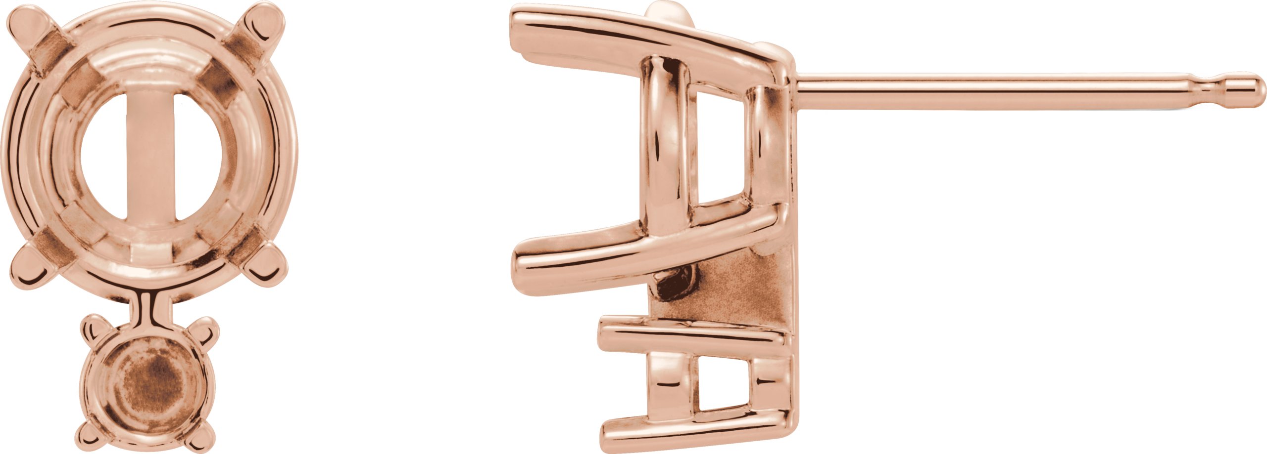 Round 4-Prong Accented Earrings