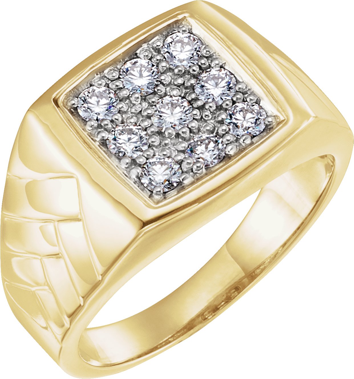 14K Yellow/White 5/8 CTW Natural Diamond Cluster Ring
