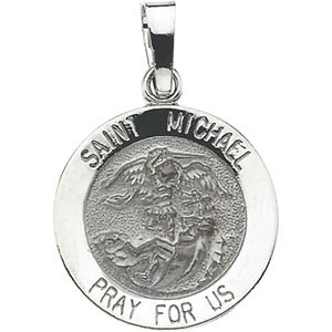 14K White 15 mm St. Michael Medal Ref 2041421