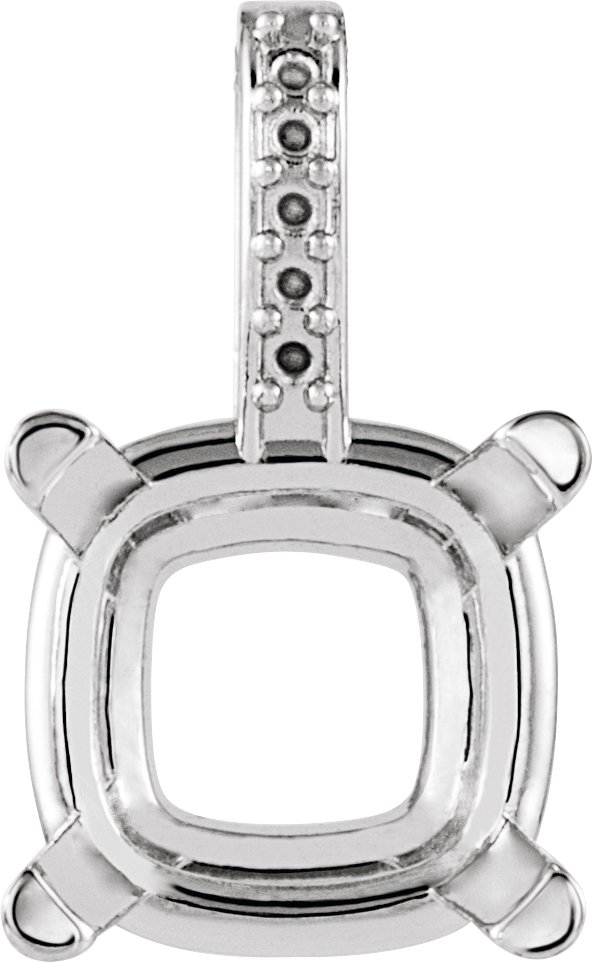 Cushion 4-Prong Accented Pendant