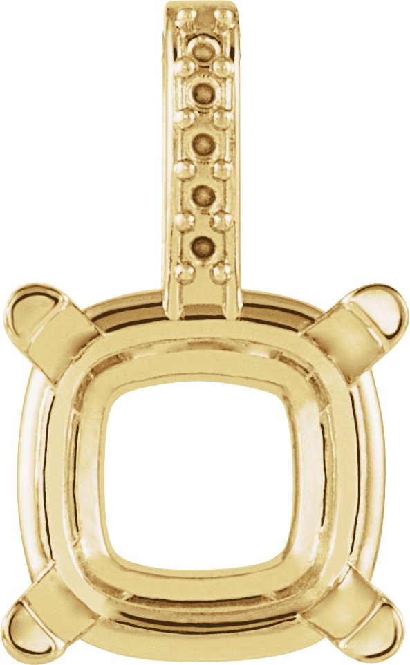 Cushion 4-Prong Accented Pendant