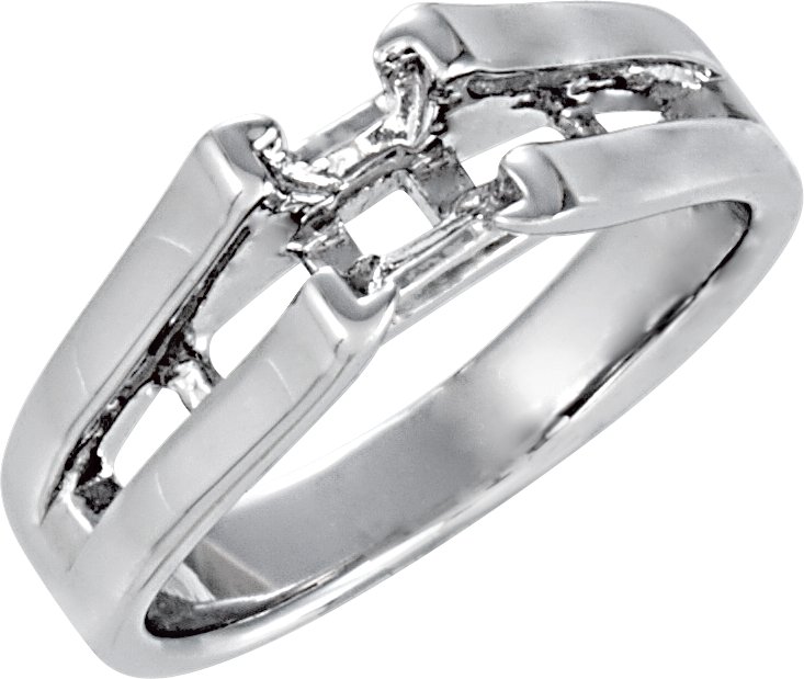 V-Prong Accented Engagement Ring