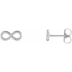 14K White Infinity-Inspired Rope Earrings 