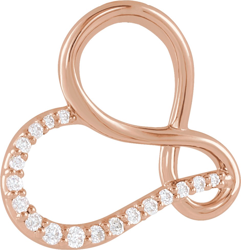 14K Rose .07 CTW Diamond Infinity-Inspired Heart Pendant