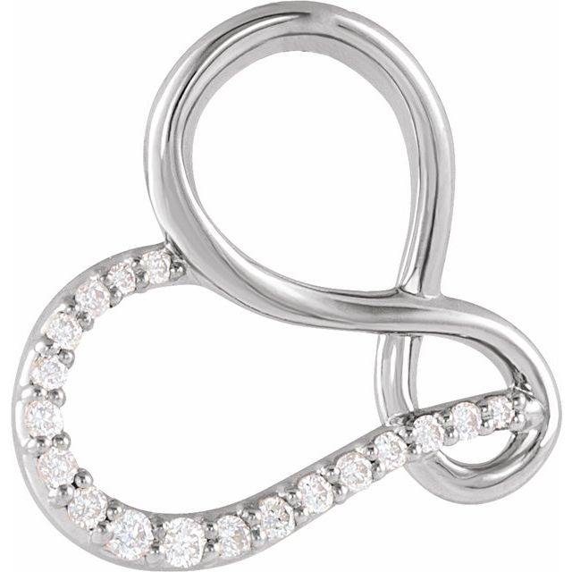 14K White .06 CTW Natural Diamond Infinity-Inspired Heart Pendant 