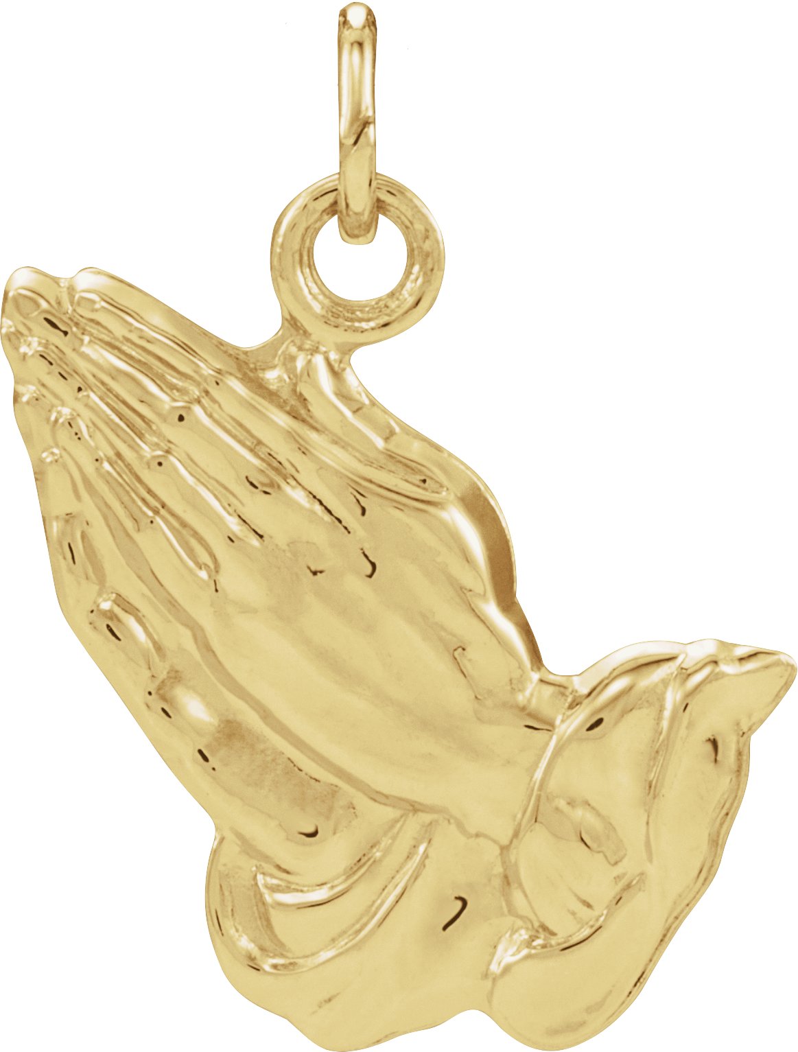 14K Yellow 18.75x16 mm Praying Hands Pendant