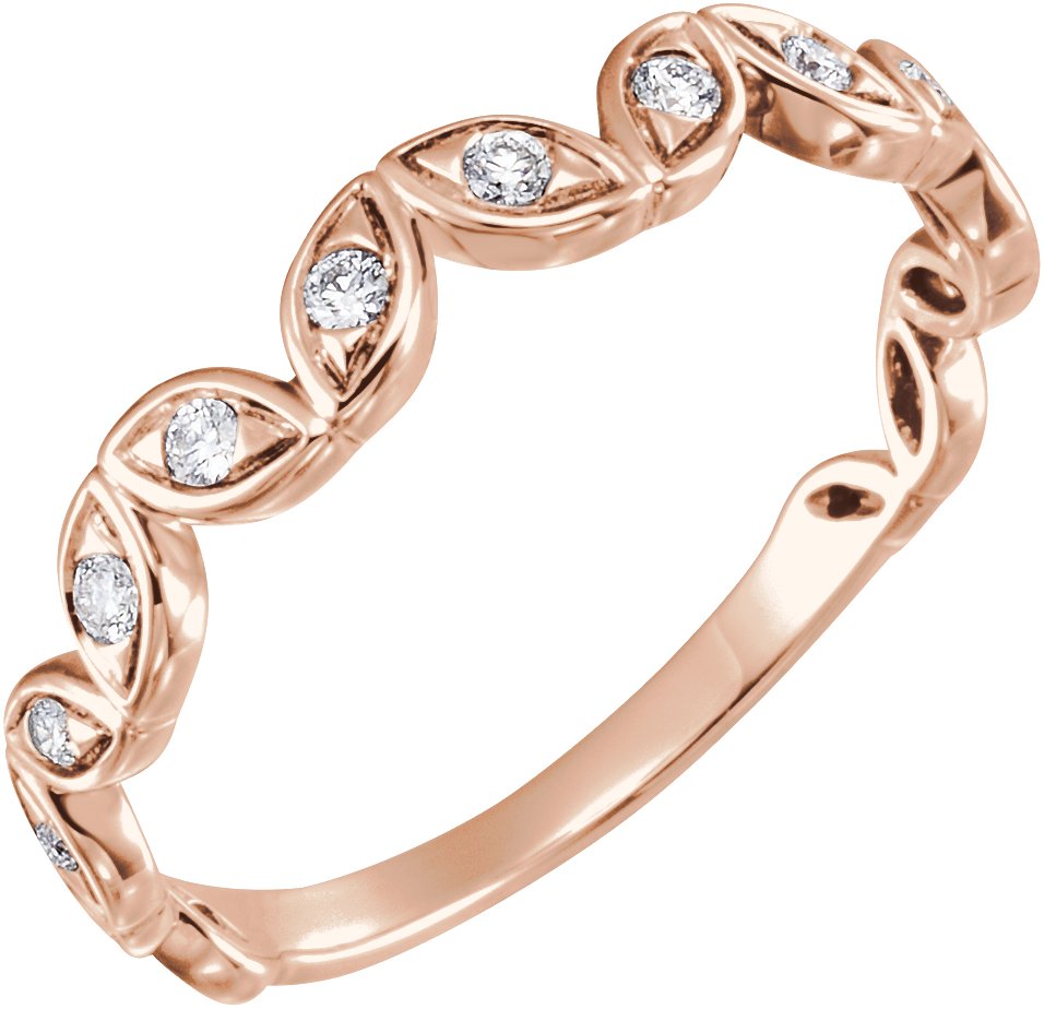 14K Rose 1/5 CTW Diamond Anniversary Band  