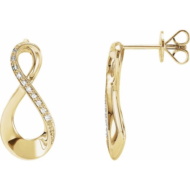 14K Yellow .08 CTW Natural Diamond Infinity-Inspired Earrings