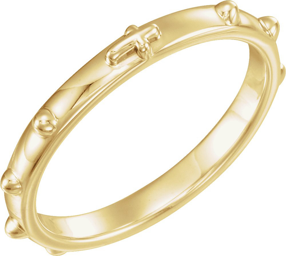 14K Yellow Rosary Ring Size 9
