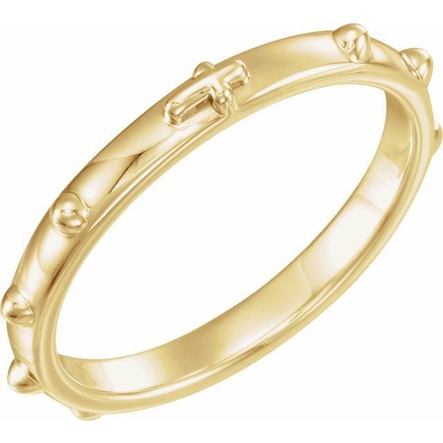 14K Yellow 2.5 mm Rosary Ring Size 7 