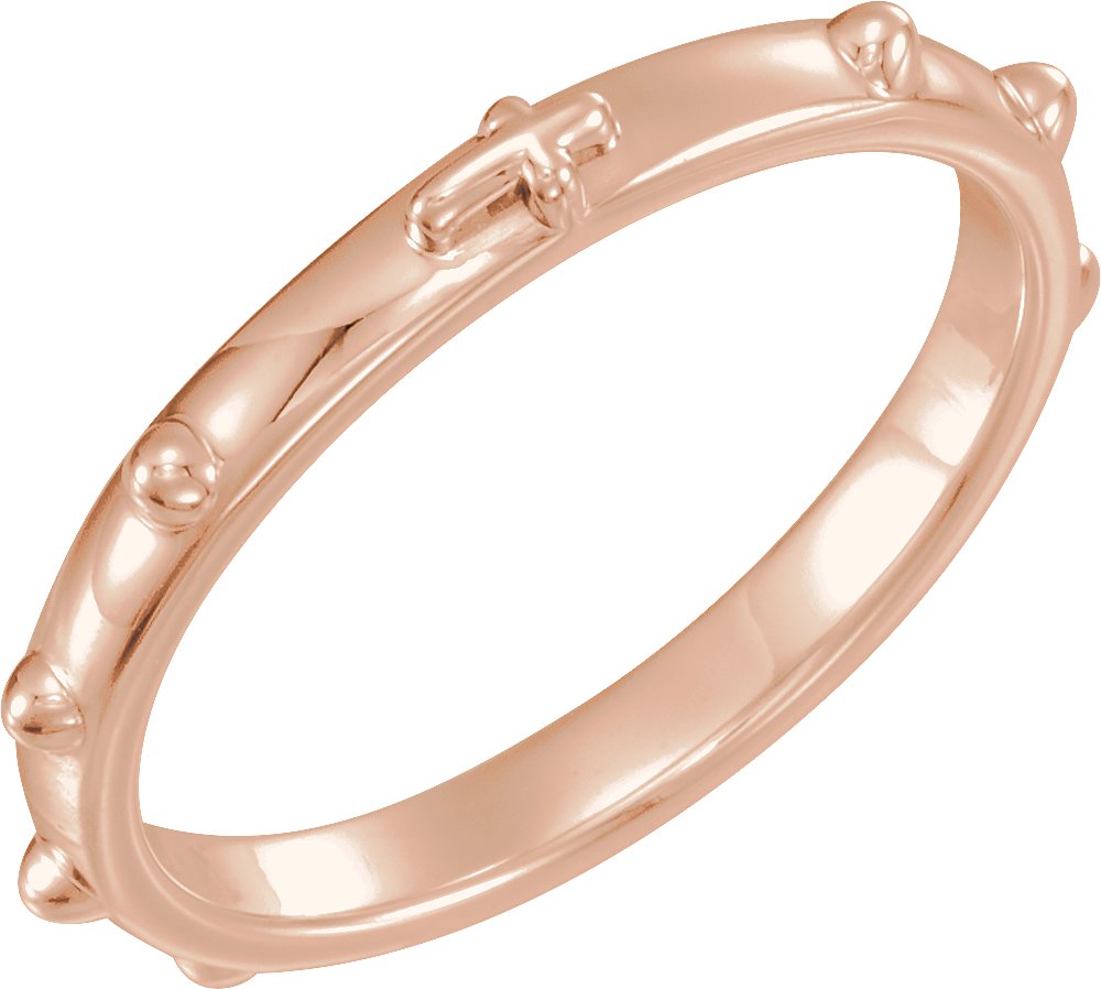 14K Rose 2.5 mm Rosary Ring Size 10 <br>(Size 10)